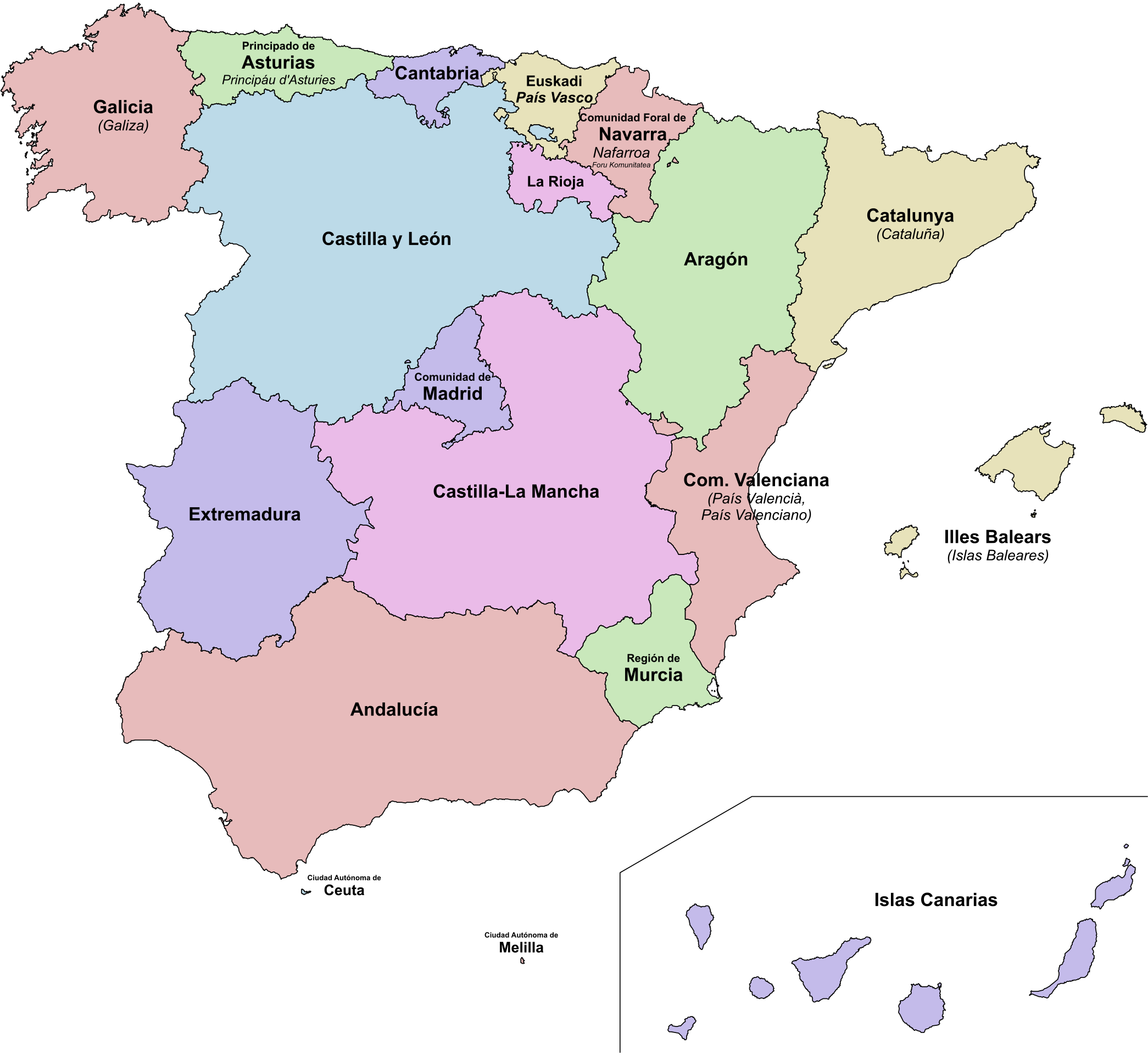 Deelstaten in Spanje