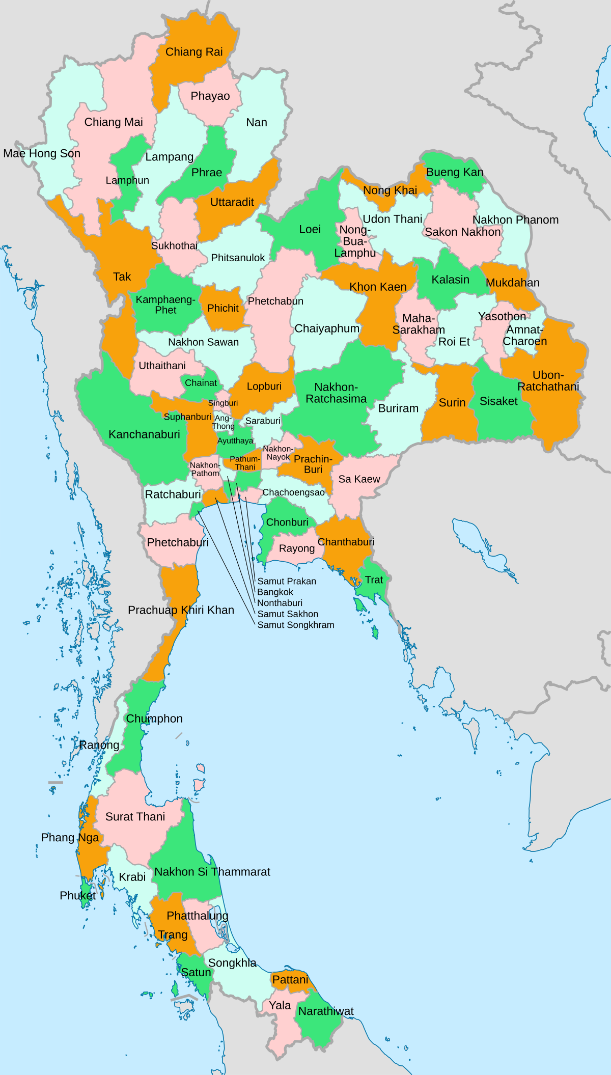 provincies van Thailand